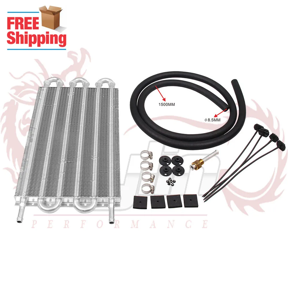 

Free Shipping 6 Row Aluminum 305X190X20 Universal Auto-Manual Radiator Converter/Car Transmission Oil Cooler Kit
