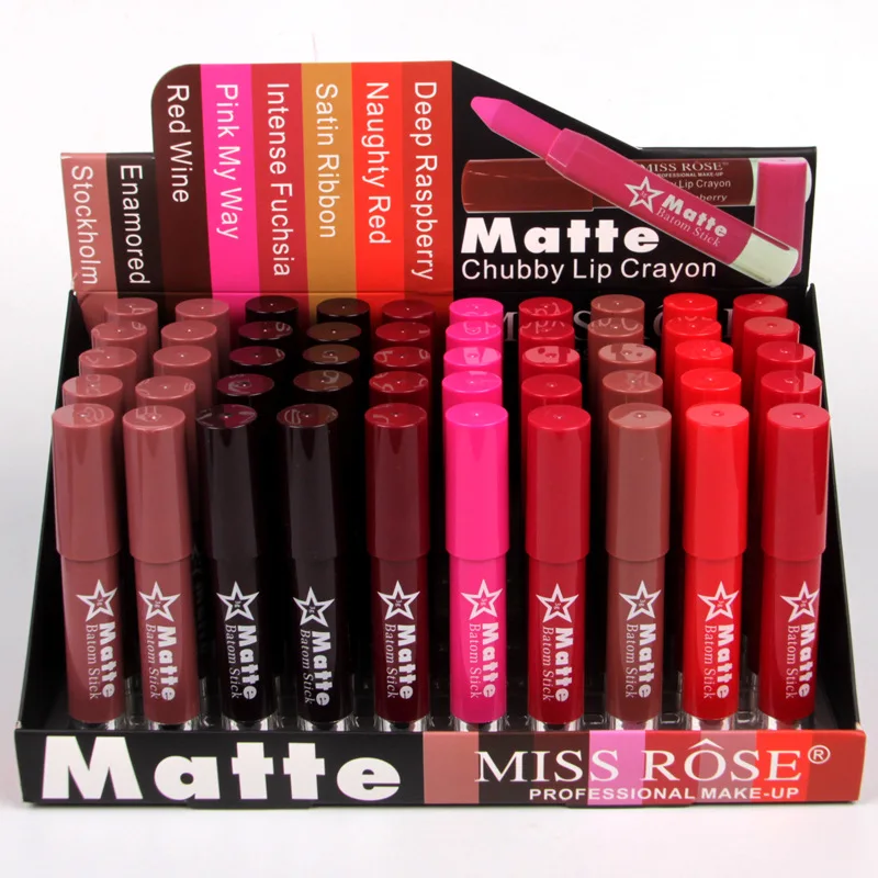 

Matte Lipstick Waterproof Long Lasting Lipsticks Moisturizing Lipsticks Batom Mate Nude Easy To Wear Miss Rose Lips Make Up