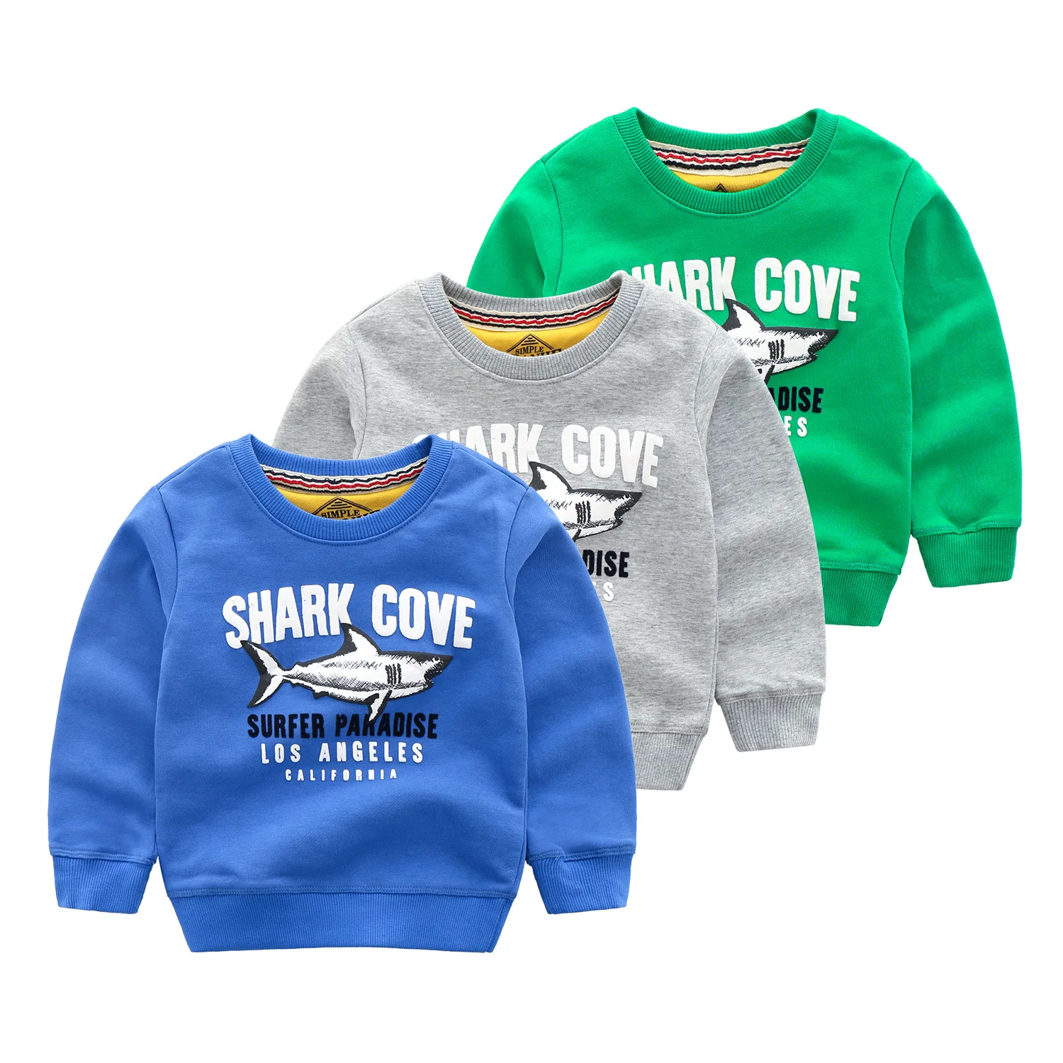 

2018 New Boys Hoodies Sweatshirts For Boys Toddler Shark Printed Long Sleeve Cotton Tops Kids Sweatshirts