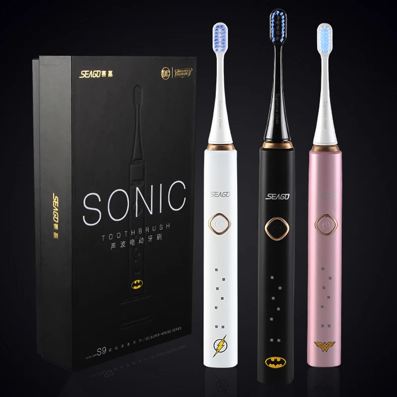 

Electric toothbrush adult soft sonic tooth brush waterproof charging home Superman BATMAN MS.Marvel S9 couple toothbrush SEAGO