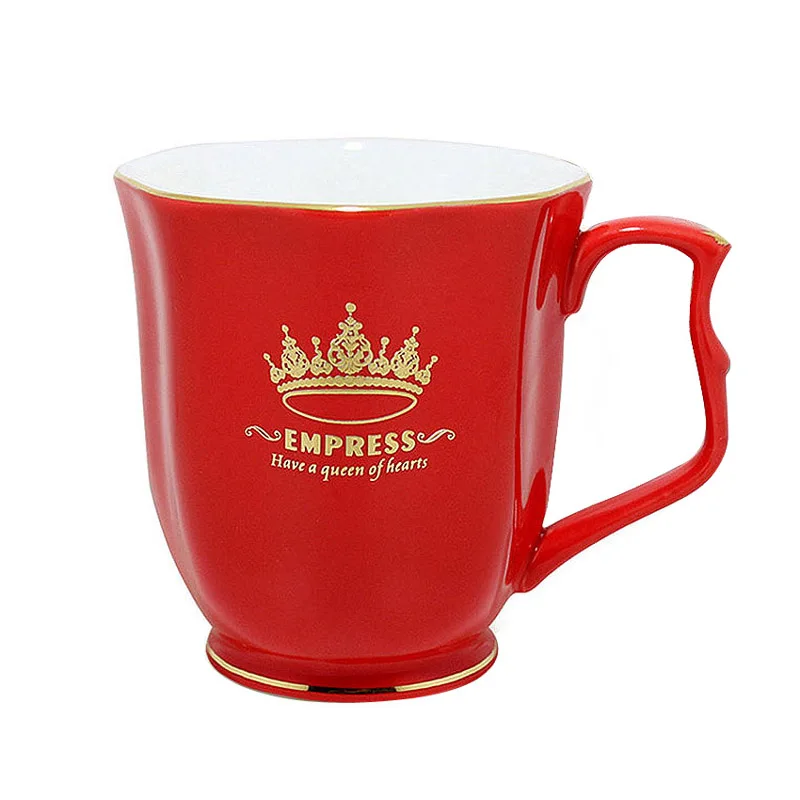 European Style Royal Classic Princess Cups Delicate Bone China Coffee Mugs 24 k Gold Fringe