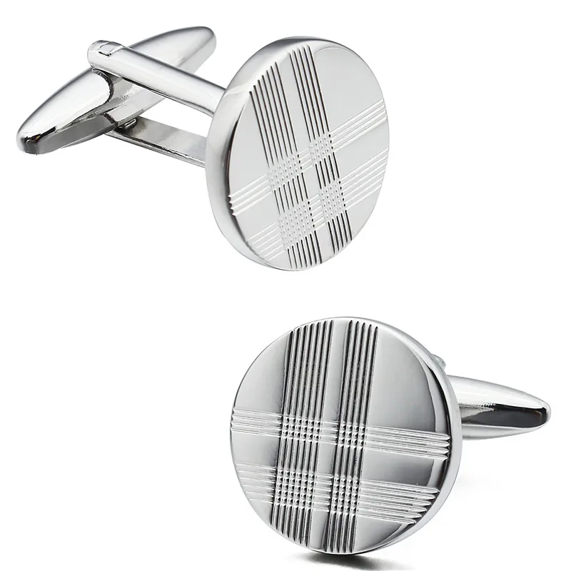 Brand HAWSON Engraved Stripe Men's Shirt Cufflinks for Wedding Accessories Best Gift for