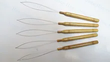 Free shipping 50pcs Lot Bamboo Handle Pulling Loop Needle Hair Extensions Hair Extension Tools