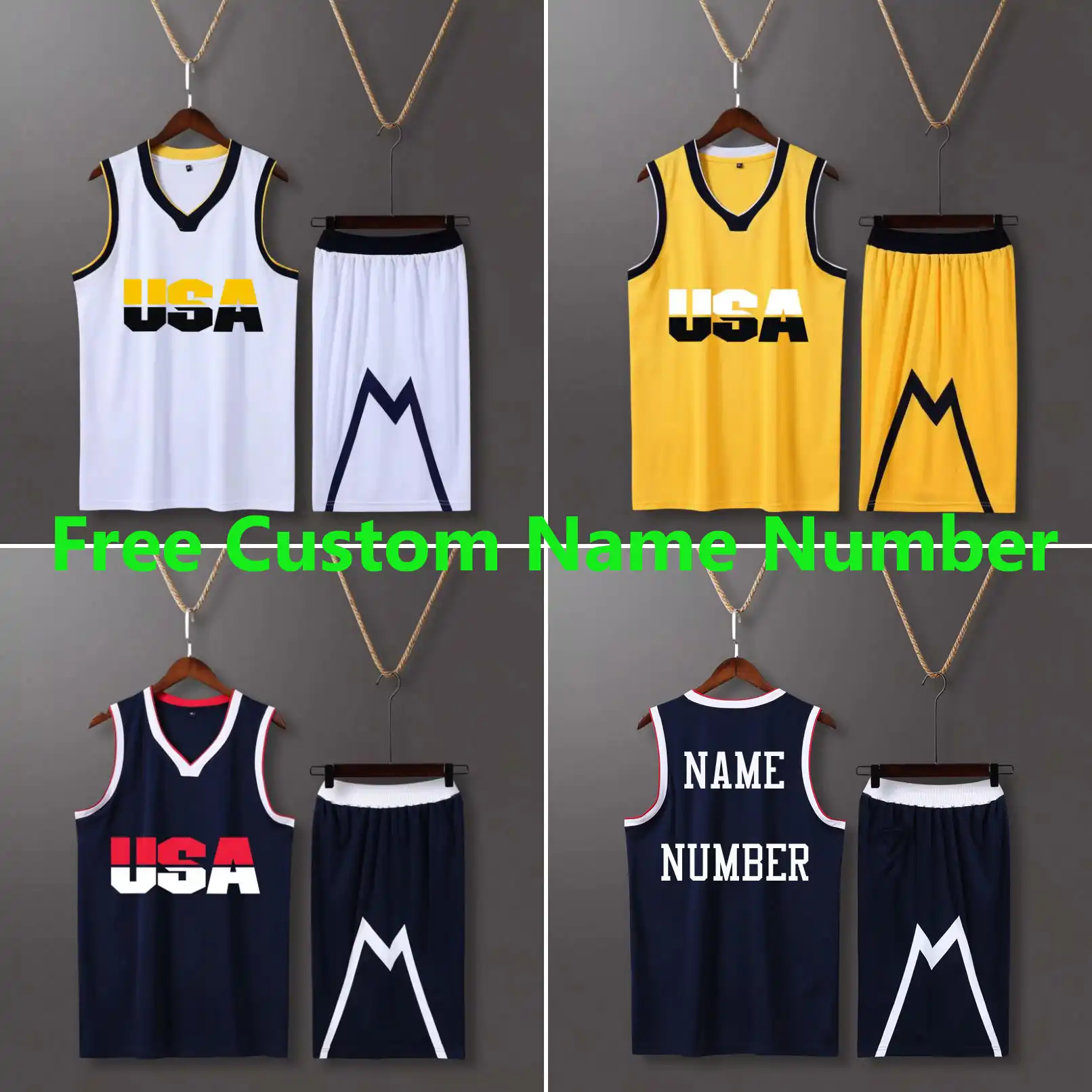 Men \u0026 Kid USA Basketball Jerseys Kit 