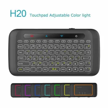 

H20 Mini Wireless Keyboard Backlight Touchpad Air mouse IR Leaning Remote control For Andorid BOX Smart TV Windows PK H18 Plus