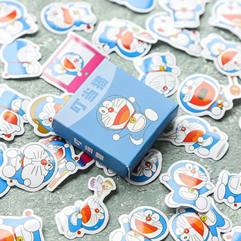

40 pcs/box Cartoon Doraemon Sticker Cute Adhesive Journal DIY Stickers Diary Label Scrapbooking Sealing sticker School Supply