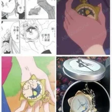 Сейлор Мун 25th юбилей звезда медальон в форме часов смокинг с кристаллами цепочки и ожерелья Подвеска цепи карманные часы косплэй подарки в банок коробка