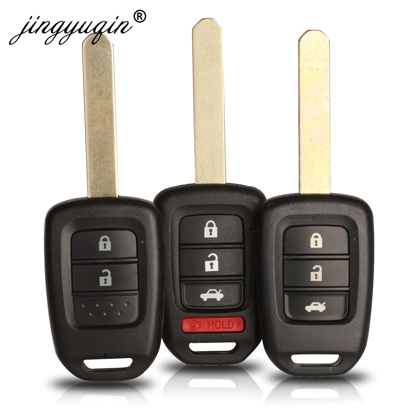 

jingyuqin 2/3/4 Buttons Remote Key Shell For Honda Accord CR-V FIT XRV VEZEL CITY JAZZ CIVIC HRV FRV Remote Key Case Fob