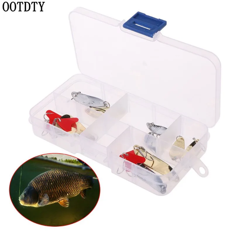 

OOTDTY 10 Pcs/set Fishing Baits Sequins Set Artificial Lure Hook With Box Fish Scale Sequin Bait Tool Tackle Accessories