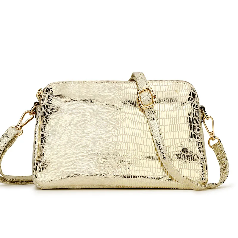 Летняя кожаная сумка-мессенджер, женская сумка на плечо, женские золотые маленькие сумки, сумка через плечо для женщин, женские ручные сумки в винтажном стиле - Цвет: gold