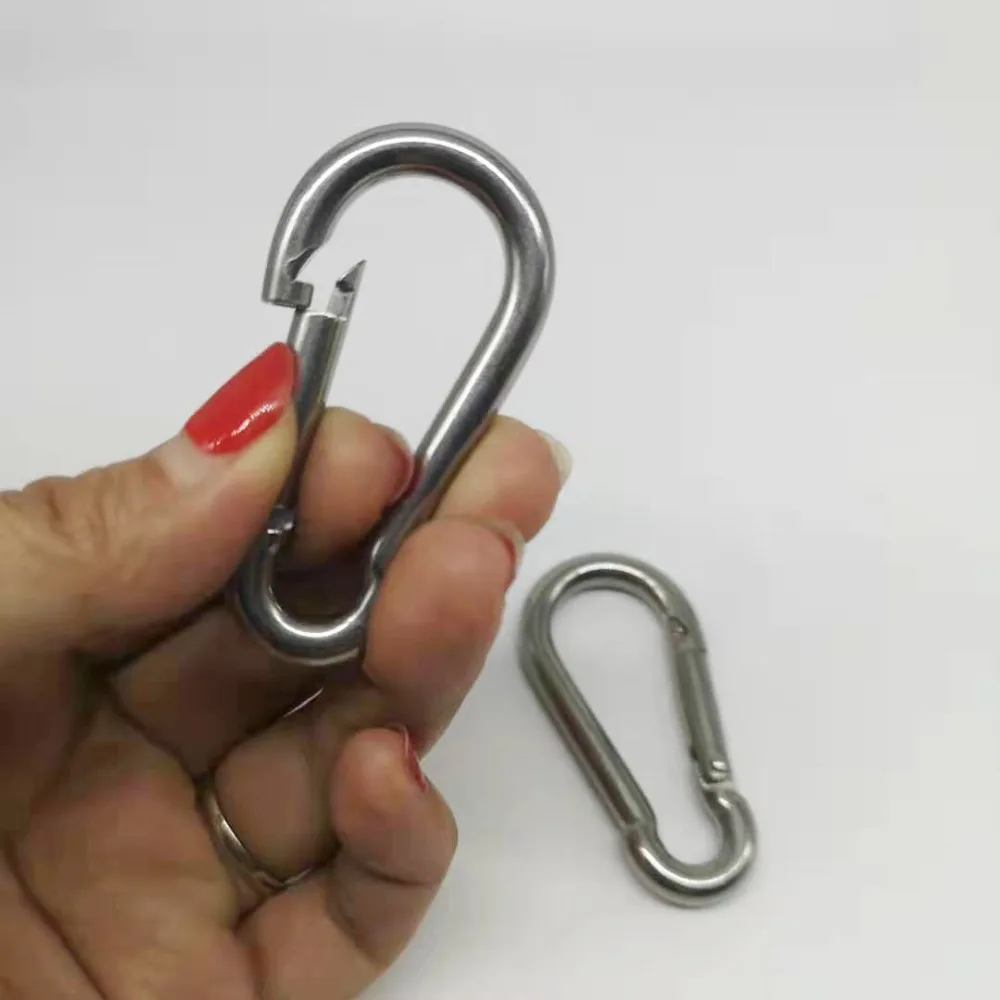 

4pcs M8 Stainless Steel 304 Carabiner Carbine Snap Hook Key-Lock 304