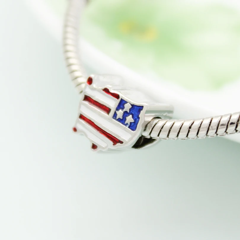 slide charm Free shipping American Flag Patriotic Stars And