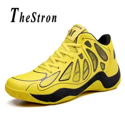 Мужская баскетбольная обувь весна осень Баскетбольная обувь желтый черный мужские высокие кроссовки Удобная спортивная обувь