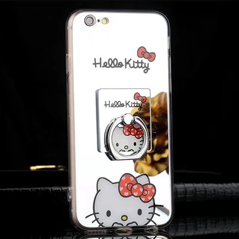 Для iPhone 6S 6 Plus 5S SE зеркальный рисунок Hello kitty Мягкий чехол-накладка для iPhone XR X XS Max 6 7 8 Plus чехол Coque Fundas