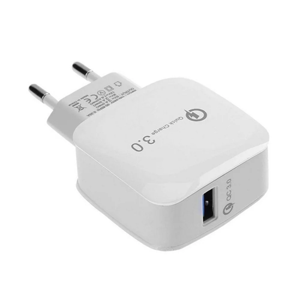 Застенчивый QC3.0 зарядное устройство с одним разъемом USB Quick Charge адаптер для телефона ABS+ PC быстро