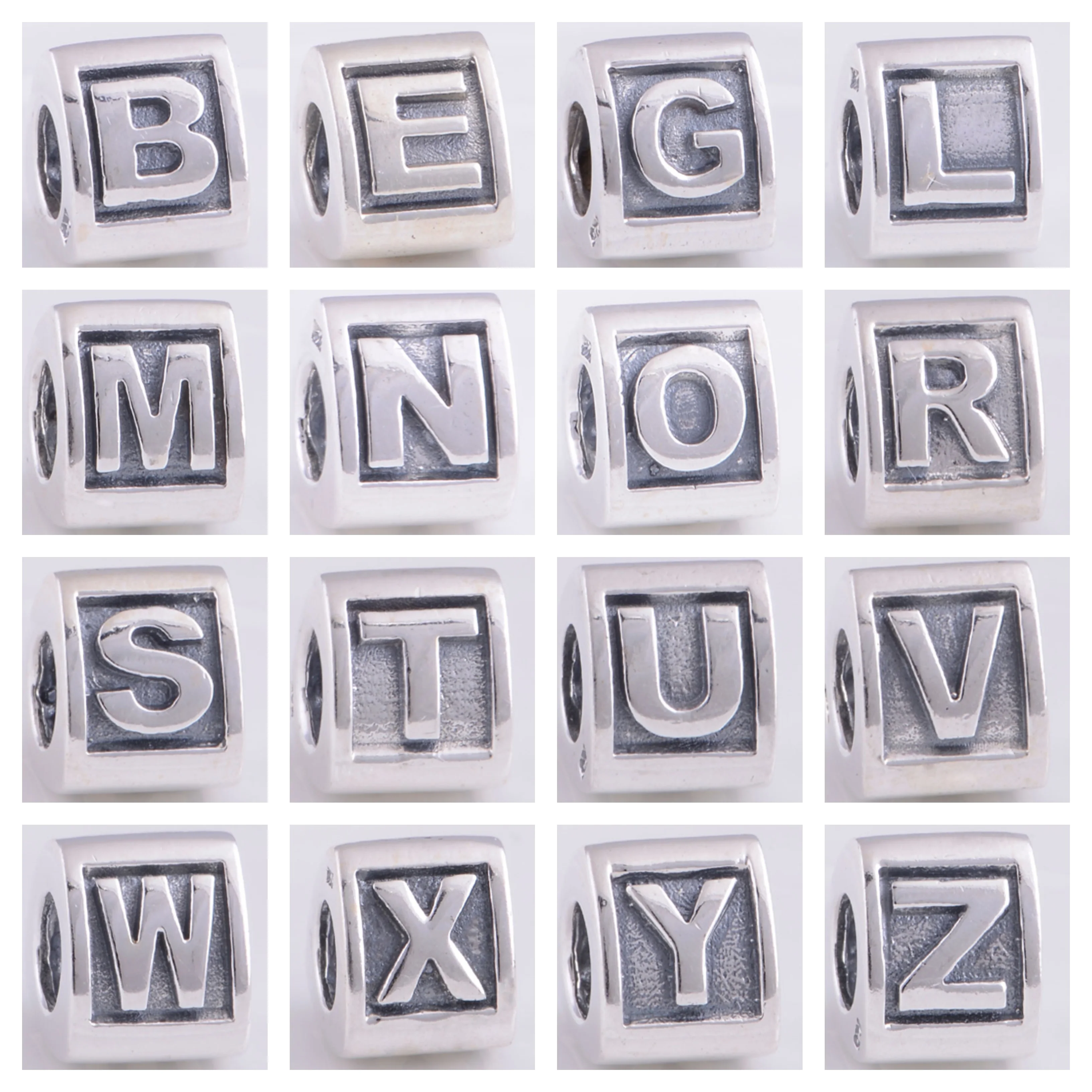 

Authentic 925 Sterling Silver Simple Personality 26 Letter A-Z Beads Combination fit European Charms Pandora Bracelets Jewelry