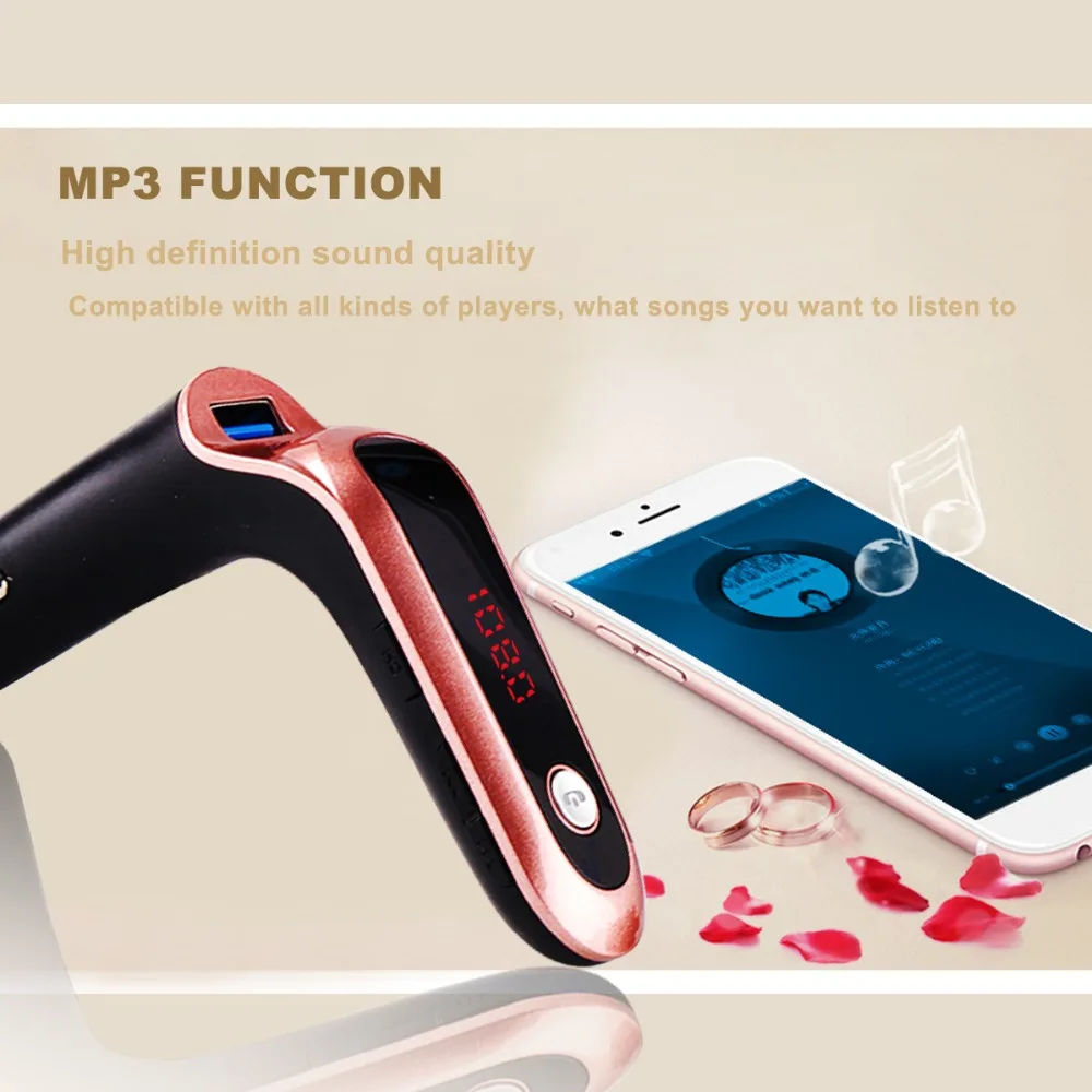 S7 Bluetooth FM передатчик 4-в-1 Hands Free Беспроводной AUX FM модулятор Автомобильный комплект MP3 аудио плеер SD USB ЖК-дисплей аксессуары для автомобильного зарядного устройства