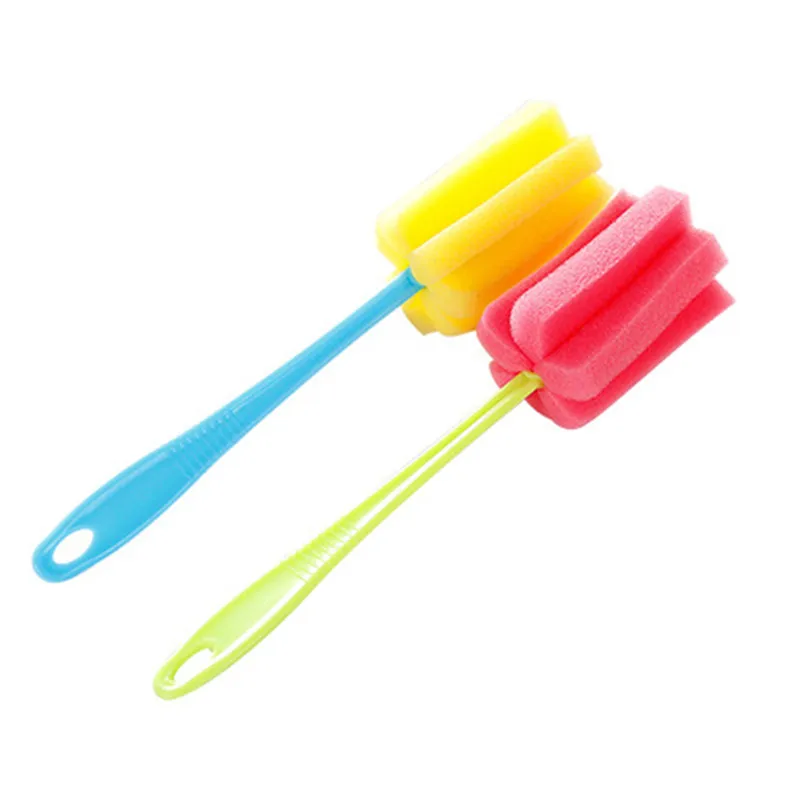 Cleaning Brushes Kitchen Cleaning Tool Sponge Brush For Wineglass Bottle Coffe Tea Glass Cup long handle Brush wholesale