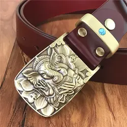 Пояса из натуральной кожи ремни для мужчин Ceinture Homme мужской роскошный пояс латунь слон пряжки ремня Cinturon пояс Джинсы MBT0461