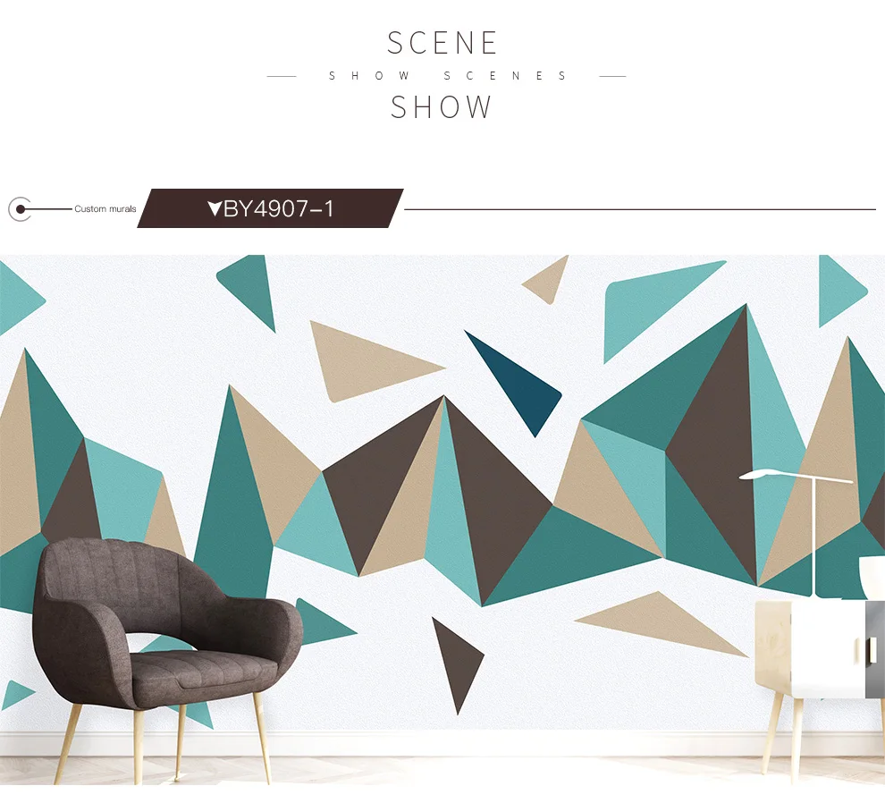 Современные 3d настенные фрески на заказ фото обои 3D геометрические наклейки-рисунки на стену гостиная диван ТВ фон обои постельные принадлежности