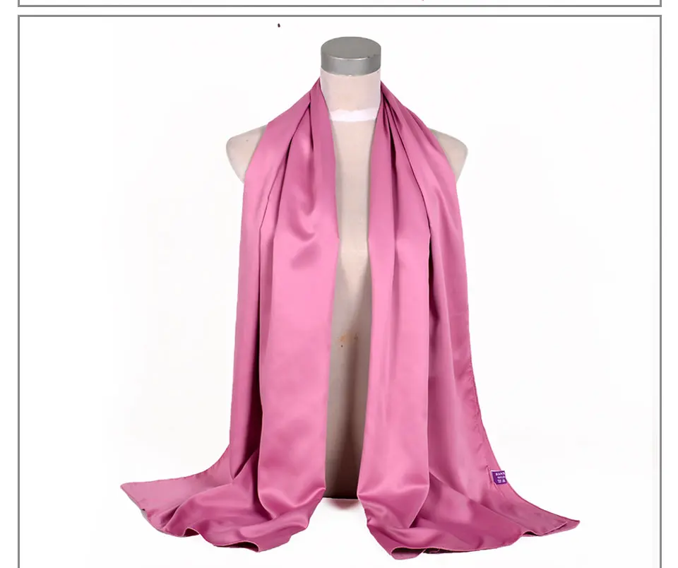 [BYSIFA] роскошный женский атласный шелковый шарф модный бренд Топ класс Фиолетовый Длинные шарфы обертывания осень зима женский мусульманский головной платок