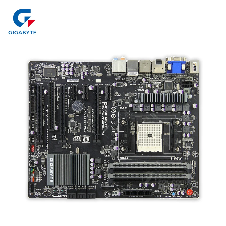 

Gigabyte GA-F2A85X-UP4 Desktop Motherboard F2A85X-UP4 A85X Socket FM2 AMD A10/A8/A6/A4 DDR3 64G SATA3 USB3.0 DVI VGA ATX