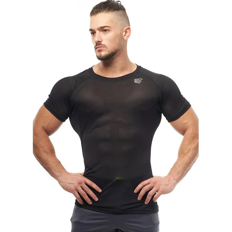 

New Clothing Fashion T Shirt Men Cotton Ultrathin Breathable Mens Short Sleeve Fitness t-shirt Gyms Tee Tight Casual Summer Top