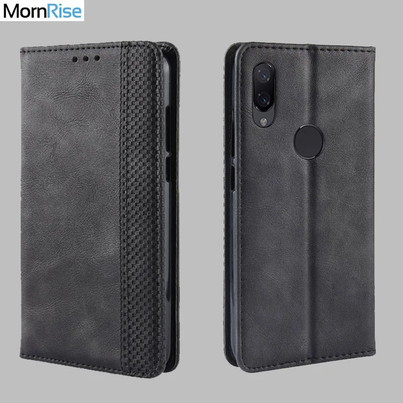 

Luxury Retro Slim Magnetic Leather Flip Cover For Xiaomi Redmi Note 7S Case Book Wallet Card Slot Stand Soft Cover Phone Bags