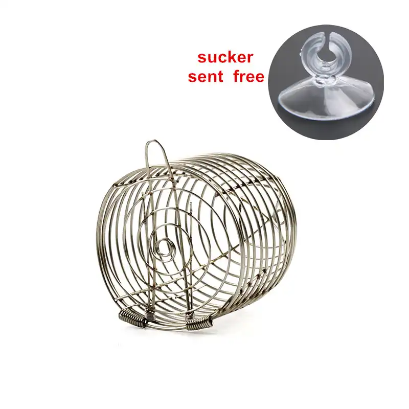 Stainless Steel Aquarium Crystal Shrimp Small Bait Cage Feeder Dry
