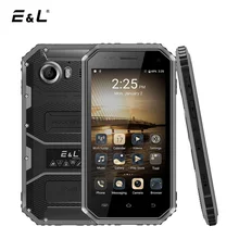 E&L W6 4G LTE IP68 Smartphone Android 6.0 MTK6735 Quad Core 1+8G Waterproof Dustproof Shockproof Phone 4.5 Inch Mobile Phone
