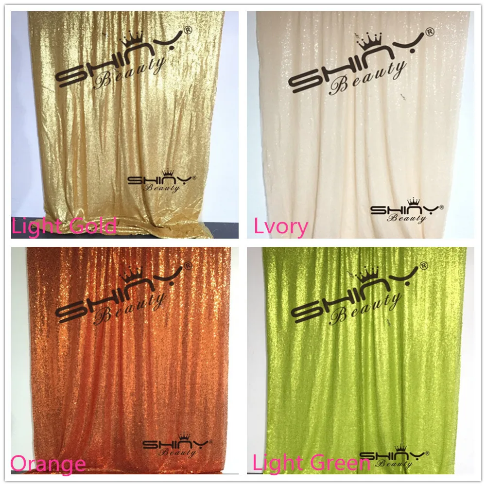 ShinyBeauty фон для фотографий 2FTx7FT-2Pack блестящий занавес фон 2 панели золотой мерцающий Backdrop-190227C