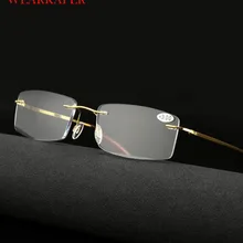 WEARKAPER очки без оправы из титанового сплава для чтения мужские ультралегкие модные очки для дальнозоркости 1,0-3,25