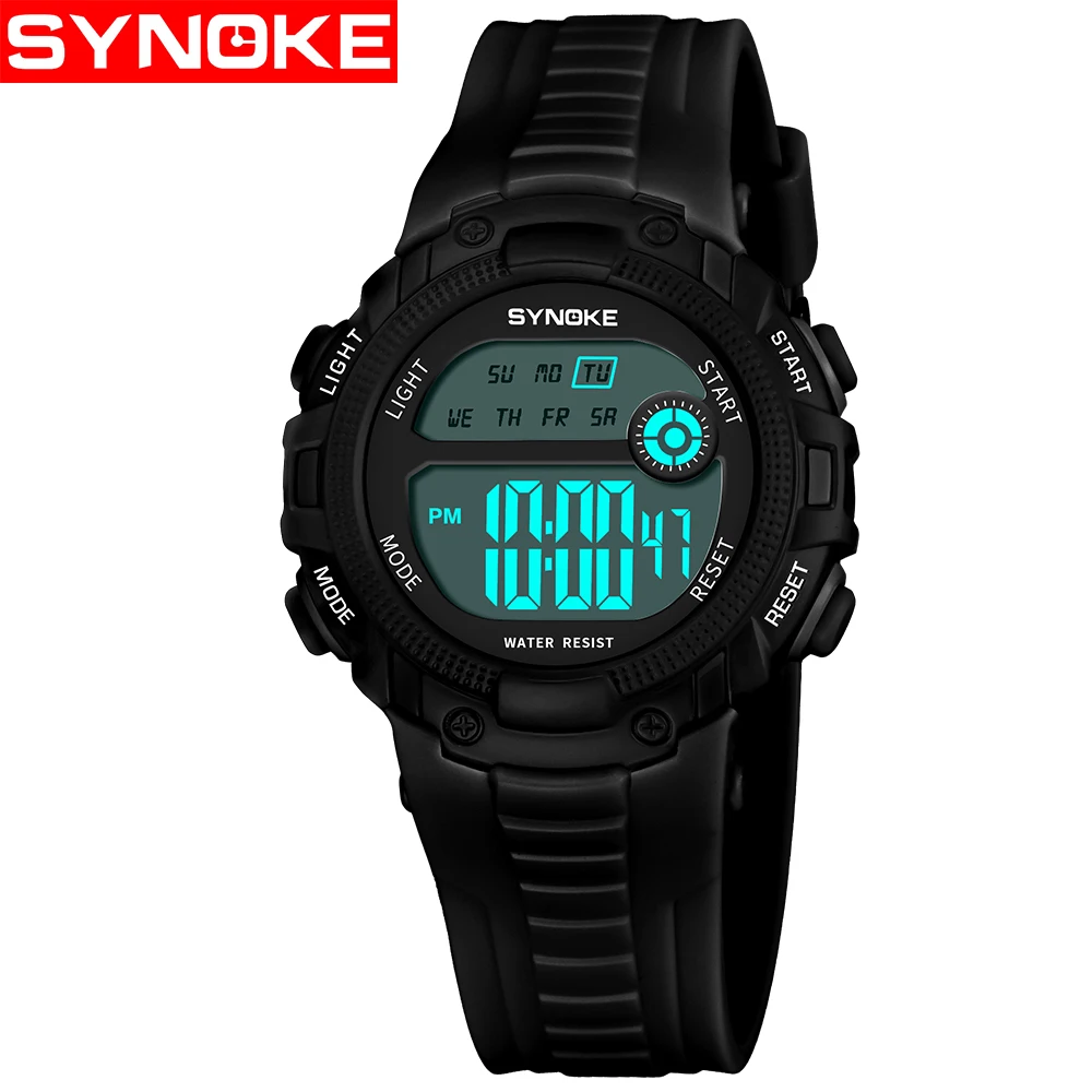 

SYNOKE Fashion Children's LED Digital Watch 5atm Waterproof Luminous Multifunctional Automatic Wristwatch girls and boys Watches