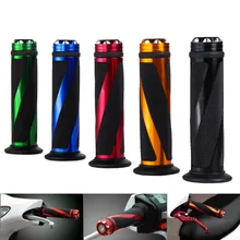 7/8\" Aluminum Motorcycle Hand Grips Handlebar Motorbike CNC Machined None-Slip Gel Rubber Handle Moto Accessories