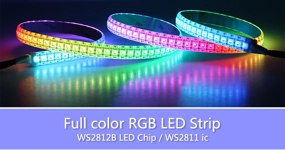 WS2812B изменяемый RGB смарт-пикселей Светодиодные ленты DC5V черный/белый цвет PCB 30/60/144 светодиодный s/m