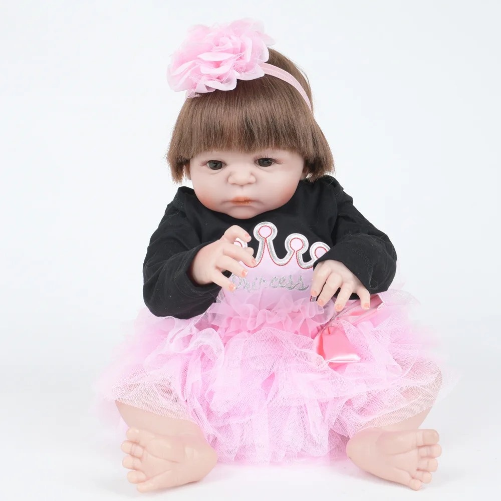 

55cm Full Silicone Reborn Doll Cute Lovely Newborn Baby Girl Doll Toy for Kids Birthday Xmas Gift Bebe