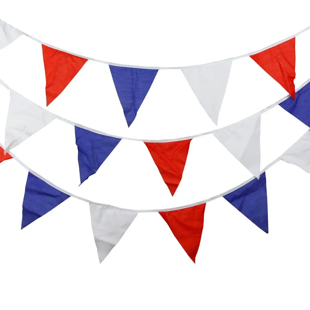 

12 Flags - 3.5M Multi Colour Cotton Banners Customize Wedding Bunting Decor Party Birthday Baby Shower Garland Decoration