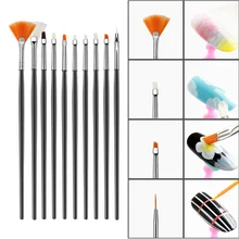 Grosir 15 Buah/Set Kuas Nail Art Pena Dotting Lukisan Menggambar Fan Garis Pembangun Design Bahasa Polandia Uv Gel Tips Manikur Alat(China)