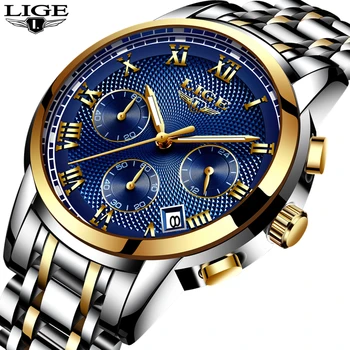 Relogio Masculino 2019 New Watches Men Luxury Brand LIGE Chronograph Men Sports Watches Waterproof Full Steel Quartz Men's Watch belbi brand new men luxury quartz watch stainless steel fashion waterproof sports watches relogio masculino