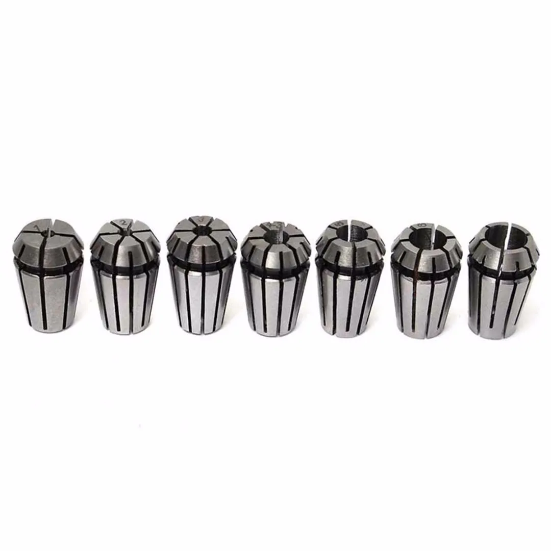 DWZ 7pcs ER11 Spring Collet 1-7mm + ER11A 5mm Extension Rod Motor Shaft Holder