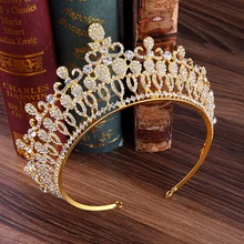 De moda hueco grande de cristal de boda, diadema de diamantes de imitación Tiaras de Reina y coronas diademas para novia pelo de joyería de las mujeres Accesorios