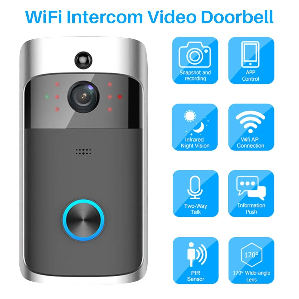 Видео дверной звонок WIFI телефон видео домофон дверной звонок Беспроводная камера Wi-Fi для дверного звонка для квартиры ИК-сигнализация