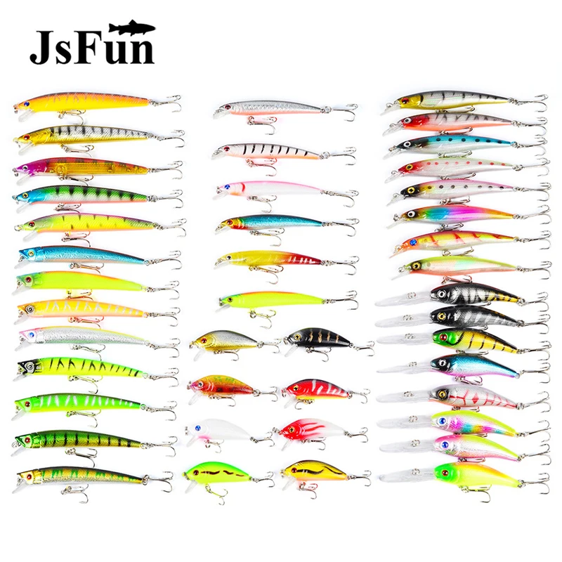 

43Pcs/set Mixed Fishing Lure Set Artificial Fishing Bait Kit Wobbler Crankbaits Minnow Carp Fishing Tackle Hard Baits YE77