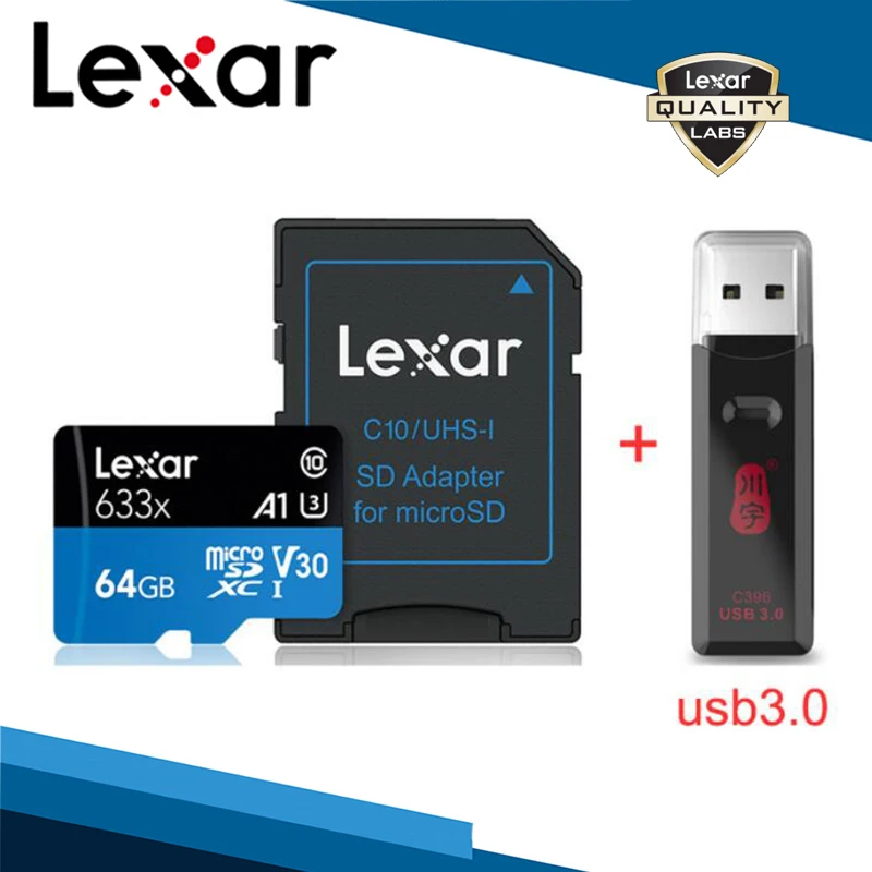 Карта памяти Micro SD Lexar 633x класс 10 256 ГБ 64 128 ГБ|Карты памяти| |