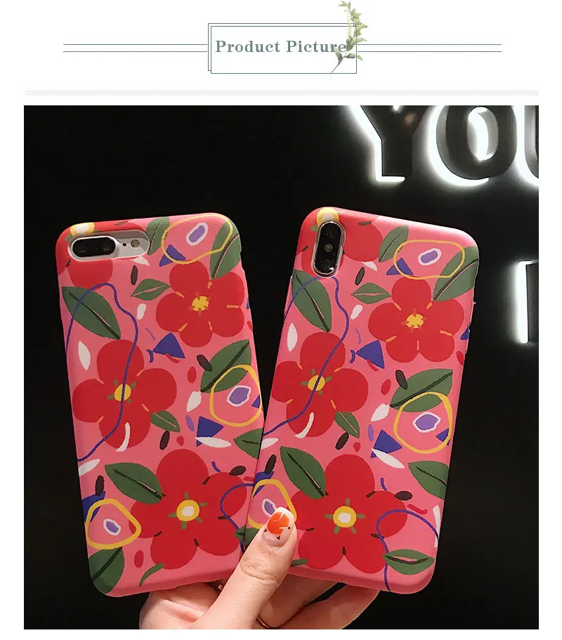 Flower Silicone Case For iPhone 8 8plus 7 7 Plus Phone Case Soft For iphone 6 s 6s Plus X XR XS Max Cases Cover Coque Funda Bag  (12)