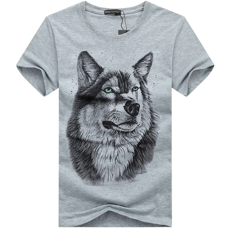 BINYUXD New Summer Brand large size 3D Wolf head T-shirt man round collar short sleeve T-shirt men fashion t shirt short sleeves BINYUXD New Summer Brand large size 3D Wolf head T-shirt man round collar short sleeve T-shirt men fashion t shirt short sleeves