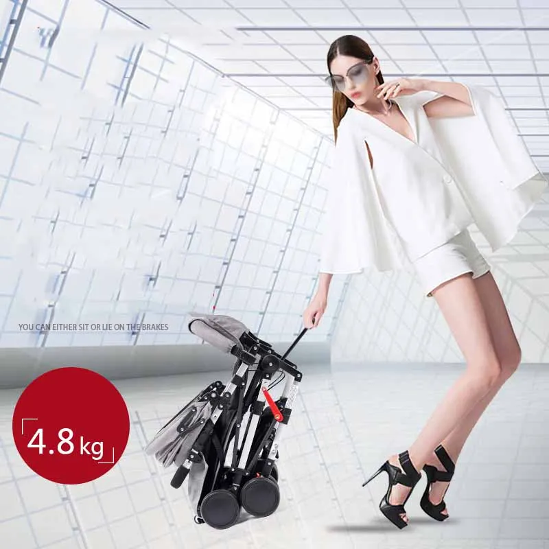

2019Multifunctional 3 in 1 Luxury Baby Stroller Folding Trolley Type High Landscape Infant Child Stroller Can Sit Reclining