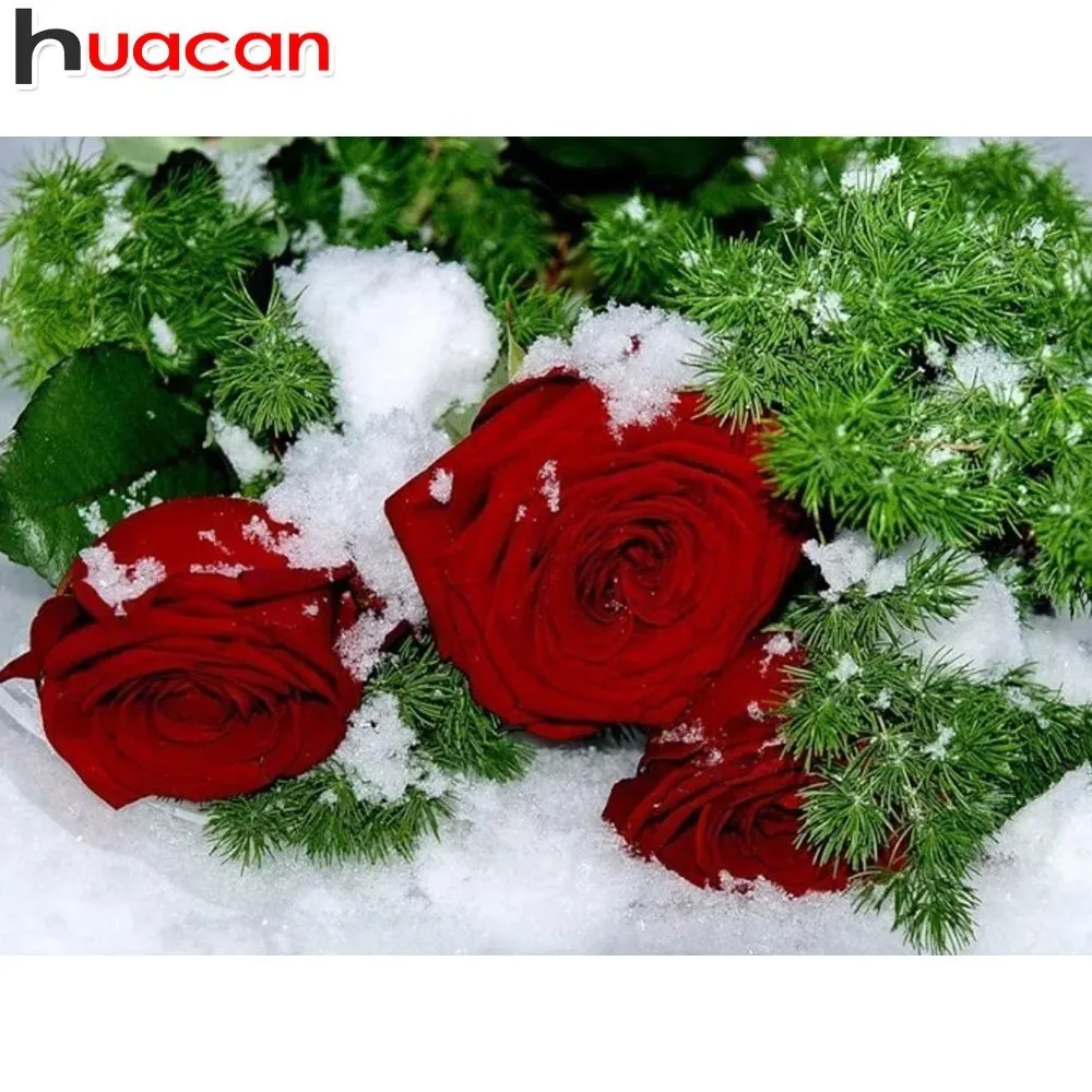 

HUACAN Diamond Mosaic Flower Christmas DIY Diamond Painting Full Square New Arrival Decor Home Diamond Embroidery Roses