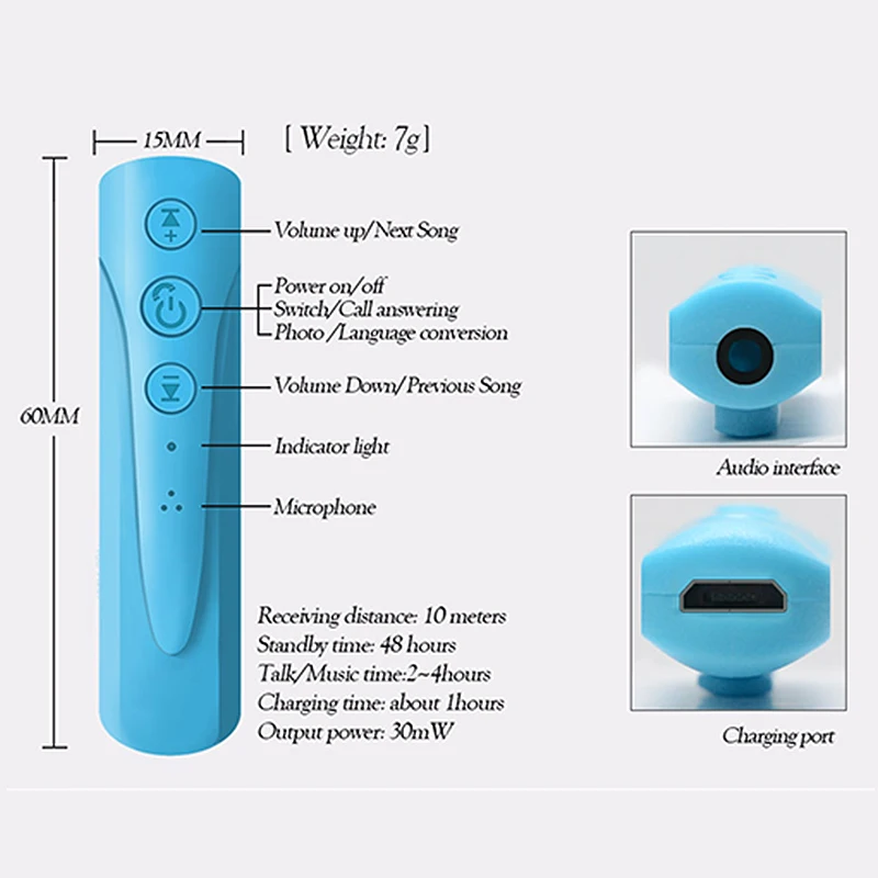 Kebidu Мини Портативный Перезаряжаемый Bluetooth приемник беспроводной музыкальный аудио адаптер 3,5 мм с микрофоном для автомобиля динамик наушники