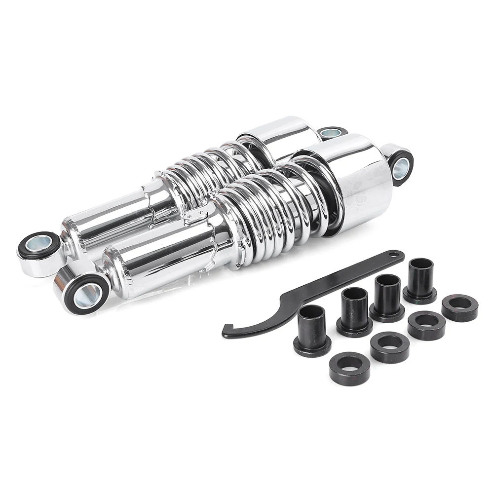 267mm For Harley Davidson Rear Shock Absorber Suspension Adjustable Round Motorcycle Parts Chrome